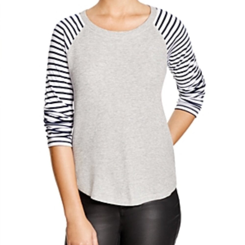 Splendid Striped Sleeve Thermal Baseball Shirt
